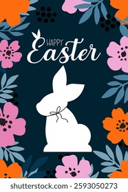 Happy Easter trendy greeting card vector illustration 