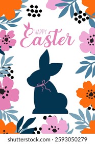 Happy Easter trendy greeting card vector illustration 