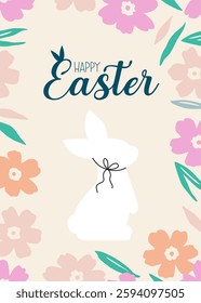 Happy Easter trendy greeting card vector illustration 