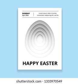 Happy Easter trendy poster design. Poster or flyer template. Vector illustration.