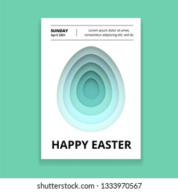 Happy Easter trendy poster design. Poster or flyer template. Vector illustration.