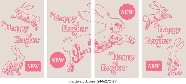 Happy easter trendy social media template. Web online shopping banner concept, Easter concept. 