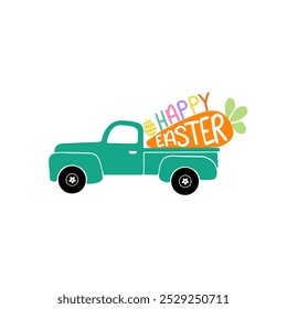 Happy Easter Truck, Truck clipart, Truck png, Easter clipart Easter egg, Happy easter, Vector Files for Cricut