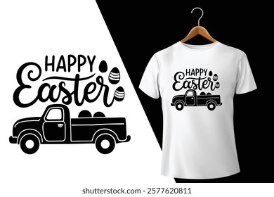 Happy Easter Truck Design vector 