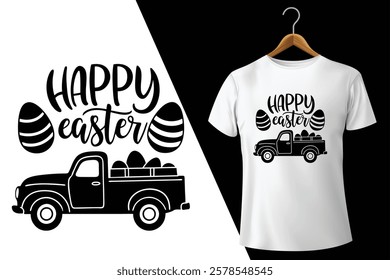 Happy Easter Truck Design vector 