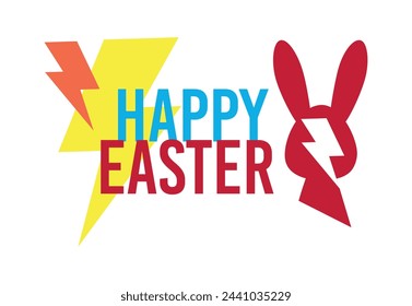 Happy Easter. T-shirt design of the silhouette of a rabbit next to a winged heart on a white background.. sstkEaster