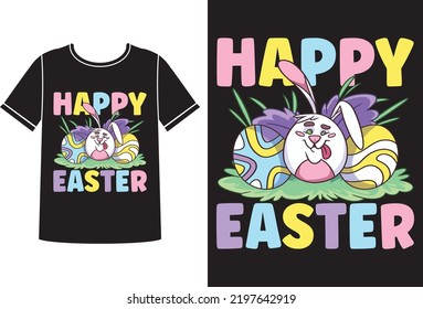 Happy easter t-shirt design template