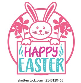 Happy Easter T-shirt And SVG Design, vector File.