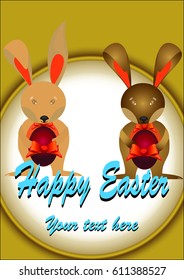 Happy Easter, two bunny