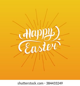 Happy Easter type greeting card. Religious holiday vector illustration for poster, flyer.