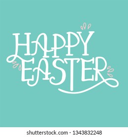 Happy Easter type greeting cards. Modern calligraphy Religious holiday vector illustration for poster, greeting card. Hand lettering.