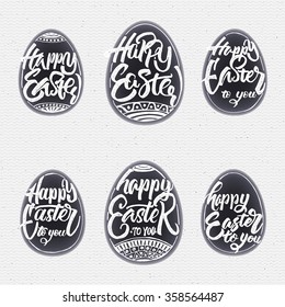 Happy easter - typographic calligraphic lettering