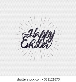 Happy easter - typographic calligraphic lettering