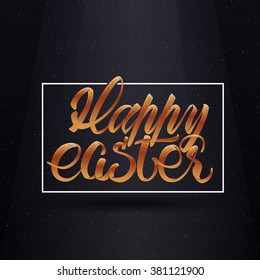 Happy easter - typographic calligraphic lettering