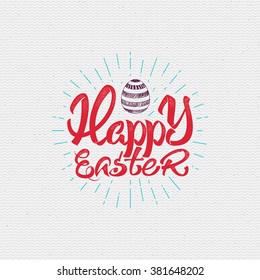 Happy easter - typographic calligraphic lettering