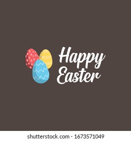 Feliz diseño tipográfico de Semana Santa. Vector de la temporada de Semana Santa Ilustración con letras de texto y huevos.