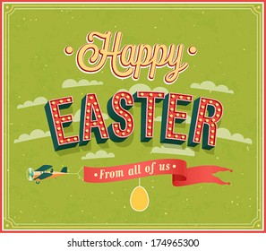 Happy Easter typographic design. Vector illustration.