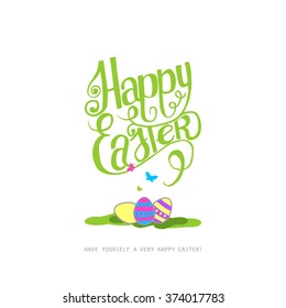 Happy Easter Typographical Background