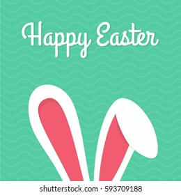 Happy Easter Typographical Background With Bunny