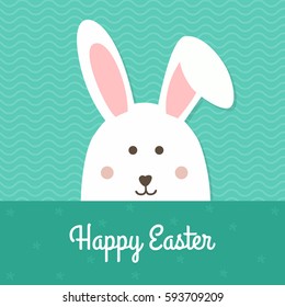 Happy Easter Typographical Background With Bunny