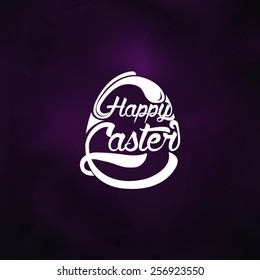 Happy Easter Typographical Background. Egg shaped.