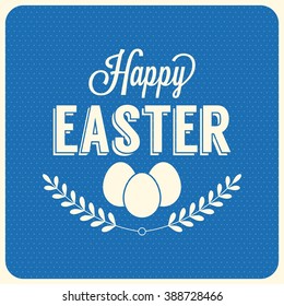 Happy Easter typographical background, flat design