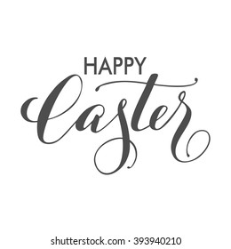 Happy Easter Typographical Background. Hand written lettering design. Happy easter lettering modern calligraphy style. Template Vector.