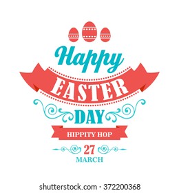Happy Easter Typographical Background. Vector illustration. Easter poster