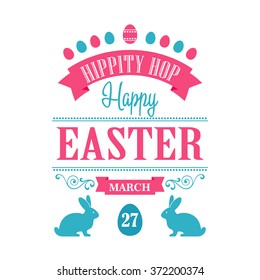 Happy Easter Typographical Background. Vector illustration. Easter poster