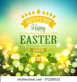Happy Easter Typographical Background. Vector illustration. Easter poster