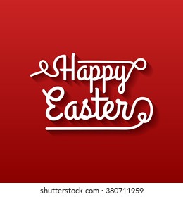 Happy Easter Typographical poster on red background