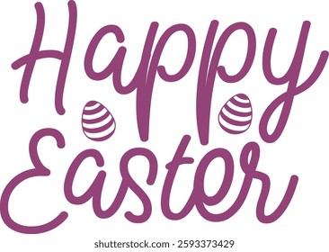 Happy Easter typography clip art design on plain white transparent isolated background for card, shirt, hoodie, sweatshirt, apparel, tag, mug, icon, poster or badge - Powered by Shutterstock - Get 15% off with code: PIKWIZARD15