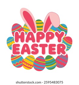 happy easter typography design art