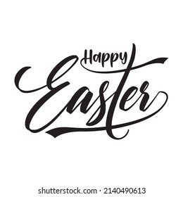 Happy Easter typography design set. Isolated compositions on white background. Calligraphy, lettering and hand drawn elements. Usable for posters, cards any print.