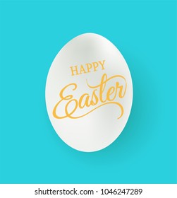 Happy Easter Typography with Easter egg-Easter banner and greeting card template
