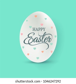 Happy Easter Typography with Easter egg-Easter banner and greeting card template