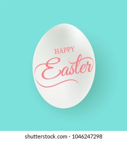 Happy Easter Typography with Easter egg-Easter banner and greeting card template
