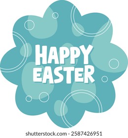 Happy Easter Typography Isolated White Background 