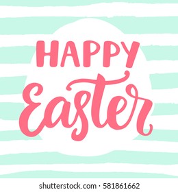 Happy Easter typography poster template with hand written modern calligraphy