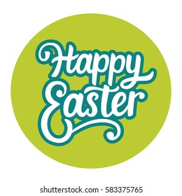 Happy Easter typography poster template with hand written modern calligraphy