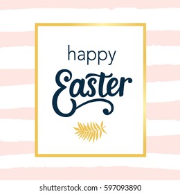 Happy Easter typography poster template with hand written modern calligraphy
