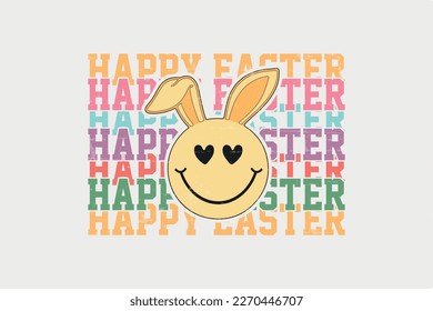 diseño de camiseta de la tipografía de Pascua feliz Sublimación