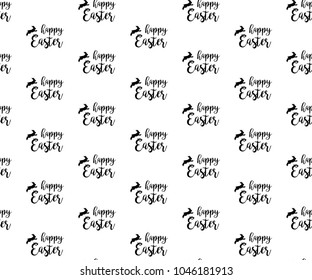 HAPPY EASTER TYPOGRAPHY TEXT. SEAMLESS VECTOR PATTERN