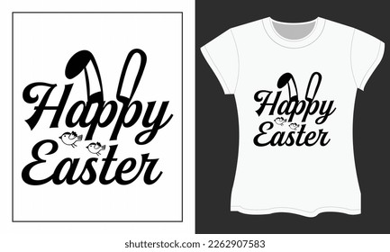 Happy Easter typography t-shirt design. . Easter day SVG craft design. Easter day SVG t-shirt design.