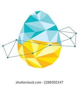 happy easter ukraine egg low poly