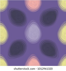 Happy Easter ultra violet seamless pattern. Vector illustration.