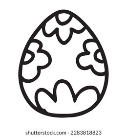 Happy easter with variant egg element hand drawing. you can coloring on childreen book