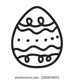 Happy easter with variant egg element hand drawing. you can coloring on childreen book