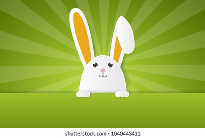 Happy Easter vector background with egg rabbit