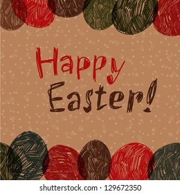 happy easter vector background. easter eggs and polka dot pattern. background for  greeting card